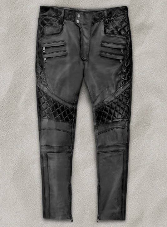 Outlaw Burnt Charcoal Black Leather Pants - Enfinity Apparel