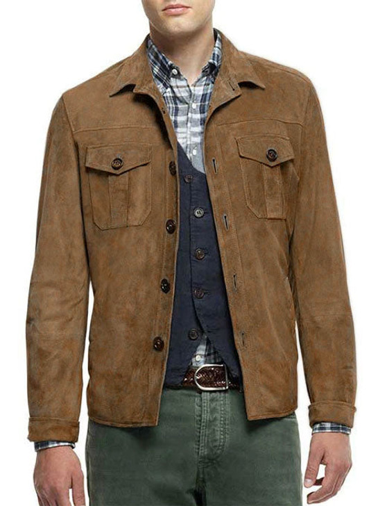 Brown Trucker Leather Jacket - Enfinity Apparel