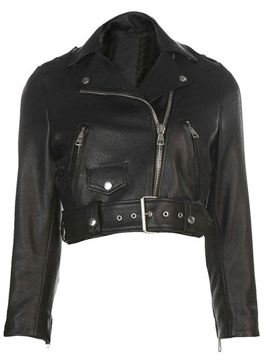 Biker Style Black Leather Jacket - Enfinity Apparel