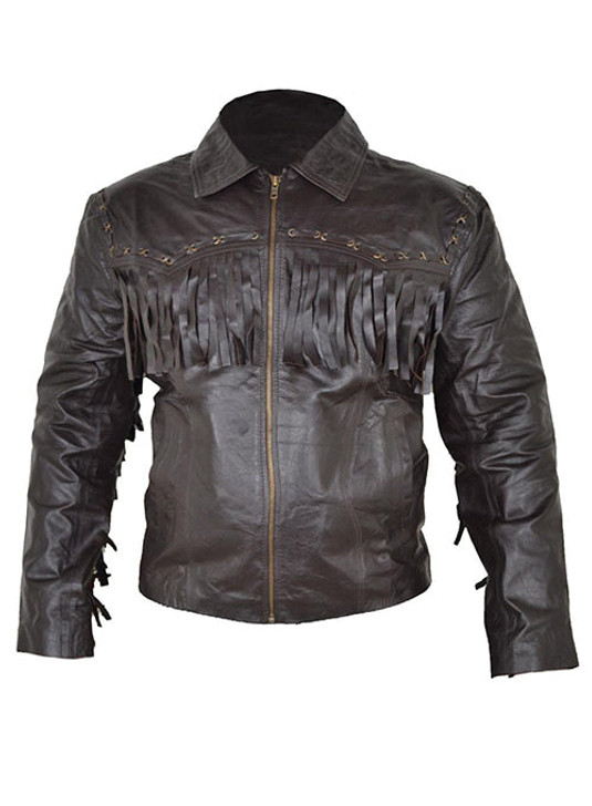 Brown Leather Fringe Jacket - Enfinity Apparel