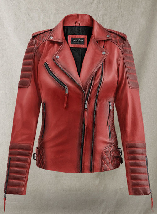 Charlotte Burnt Red Leather Jacket - Enfinity Apparel