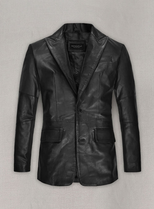 Catwalk Black Leather Blazer - Enfinity Apparel
