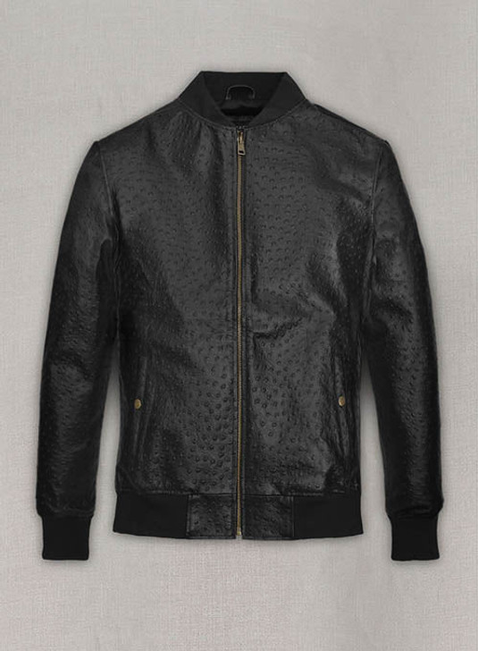 Black Ostrich Tom Cruise Leather Jacket - Enfinity Apparel
