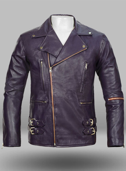 Purple Leather Jacket - Enfinity Apparel