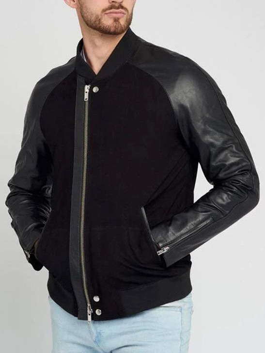Mattino - Black Men's Suede Leather Jacket - Enfinity Apparel
