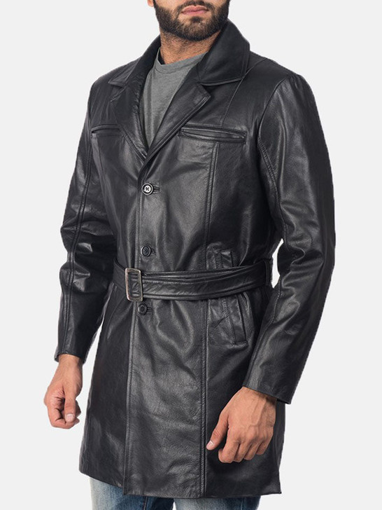 Jordan Black Men's Leather Coat - Enfinity Apparel