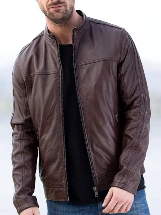 Sheldon Dark Brown Men's Leather Jacket - Enfinity Apparel