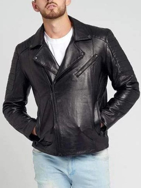 Jayden Black Men's Biker Leather Jacket - Enfinity Apparel