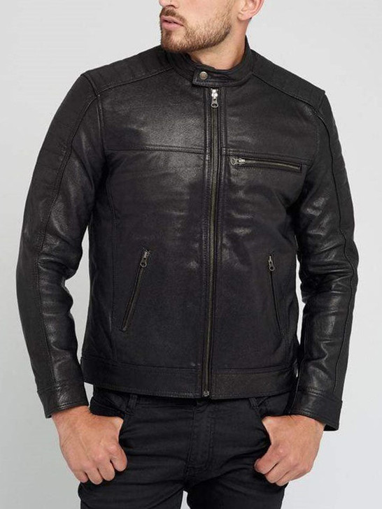 Ethan Black Men's Leather Jacket - Enfinity Apparel