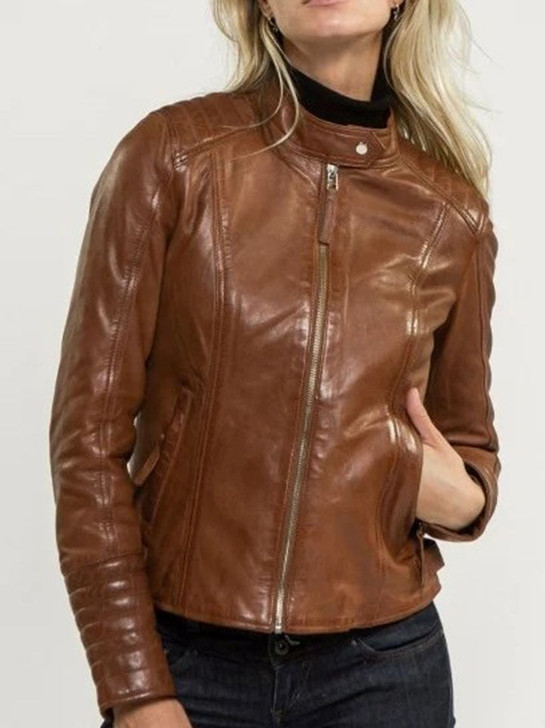 Daisy Brown Women's Leather Jacket - Enfinity Apparel