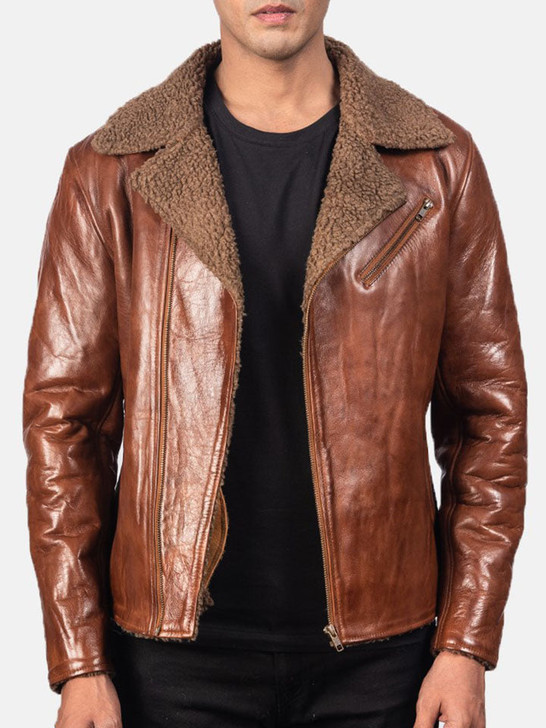 Alberto Brown Shearling Brown Men's Fur Leather Jacket - Enfinity Apparel