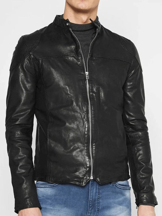 Arnie Black Men's Leather Jacket - Enfinity Apparel