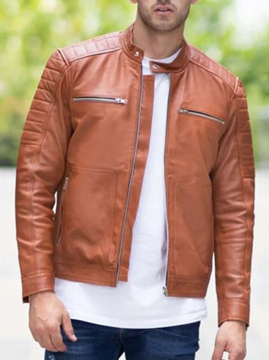 Casper Tanned Brown Men's Leather Jacket - Enfinity Apparel