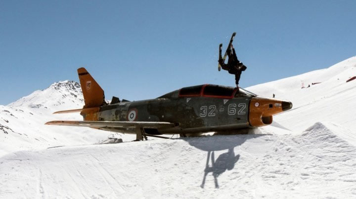 Andy Parry Skiing with Plane