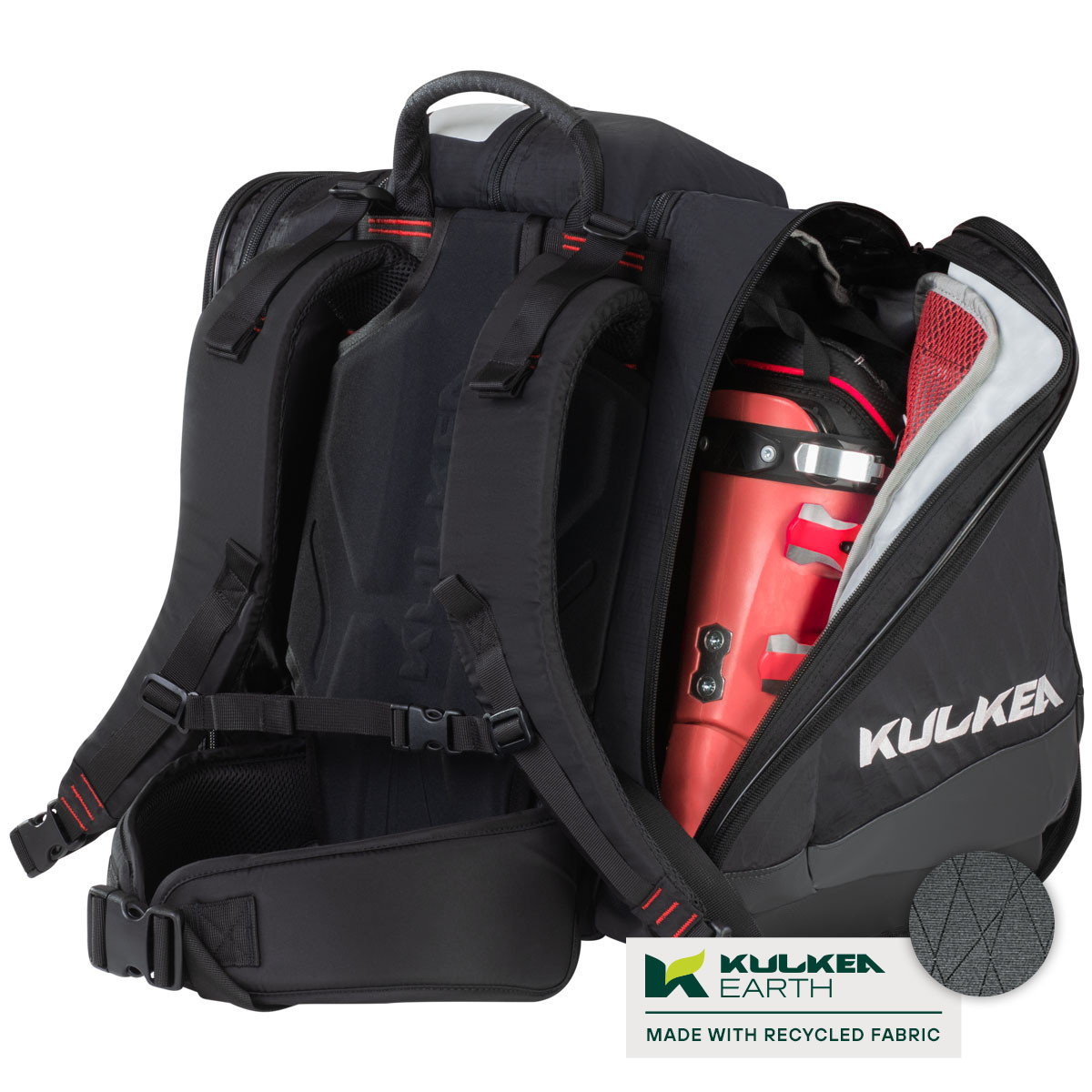 Driver13 kinderskischoentas (bootbag), tas voor kinderskischoenen en snowboardboots, draaggreep, zwart
