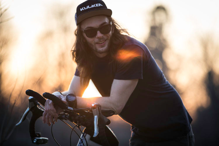 Brendan Walsh Biking wearing a Kulkea Hat