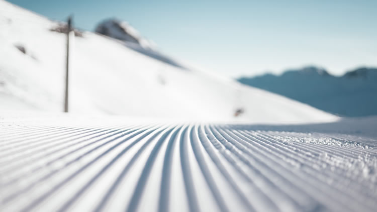 Close up freshly groomed trail