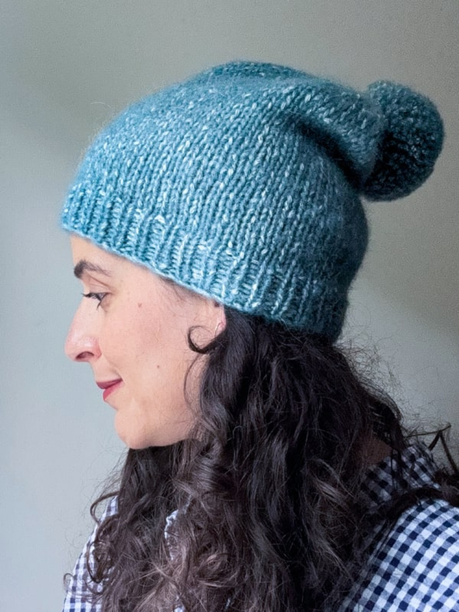 Slightly slouchy hat knit in Berroco Gimlet