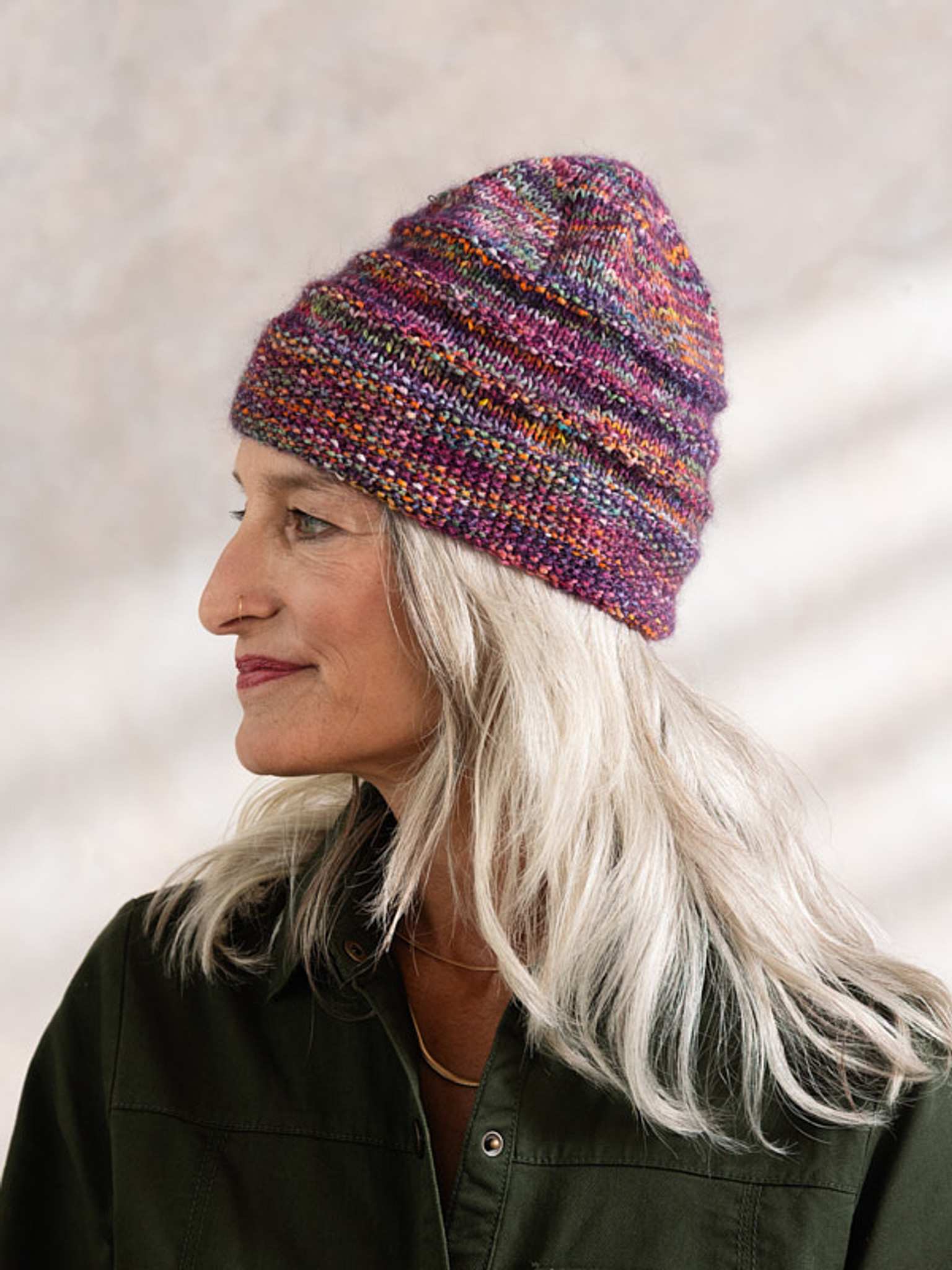 Valerie hat knit in Berroco Vellina & Aerial
