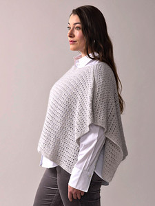 Vanda Poncho Crocheted in Lumi and Aerial Yarn