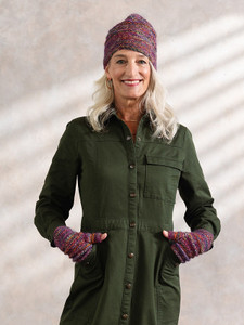 Valerie hat and mitts knit in Berroco Vellina & Aerial