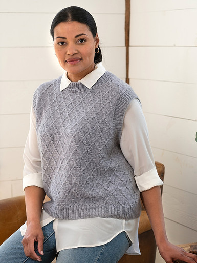 Moromoro2 ニット color knited string vest Morel - Berroco Yarn