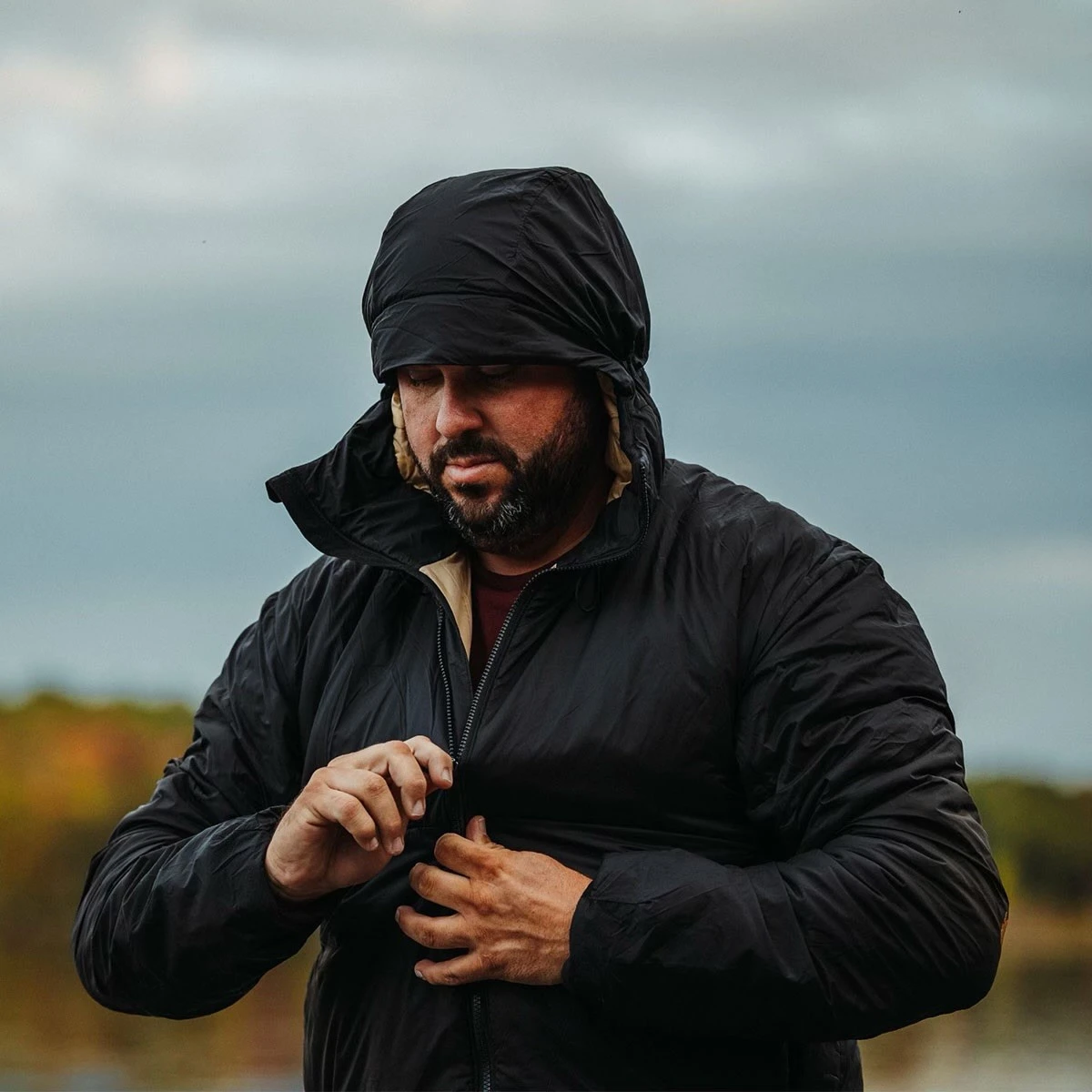 OROVILLE Insulated Mid Layer Hoodie, Black
