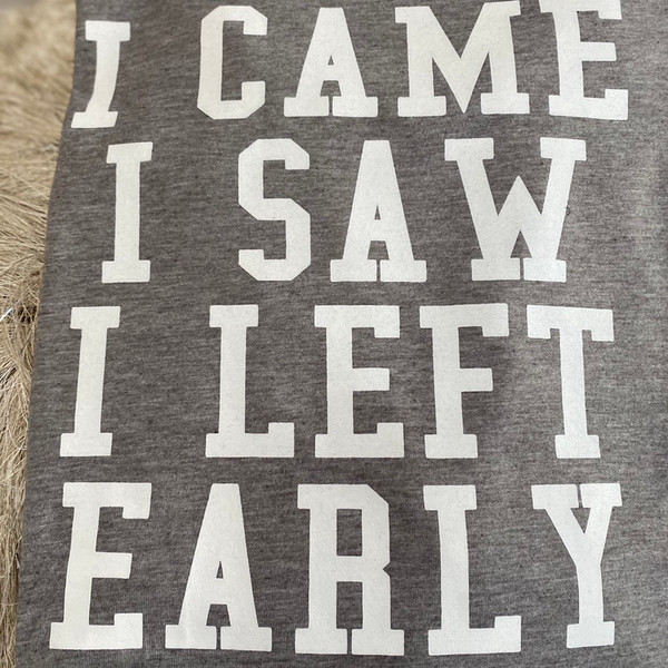 I Came  I Saw I Left Early 