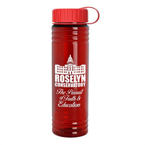 24 oz. Slim Fit UpCycle RPET Bottle with Tethered Lid - SS-Ink