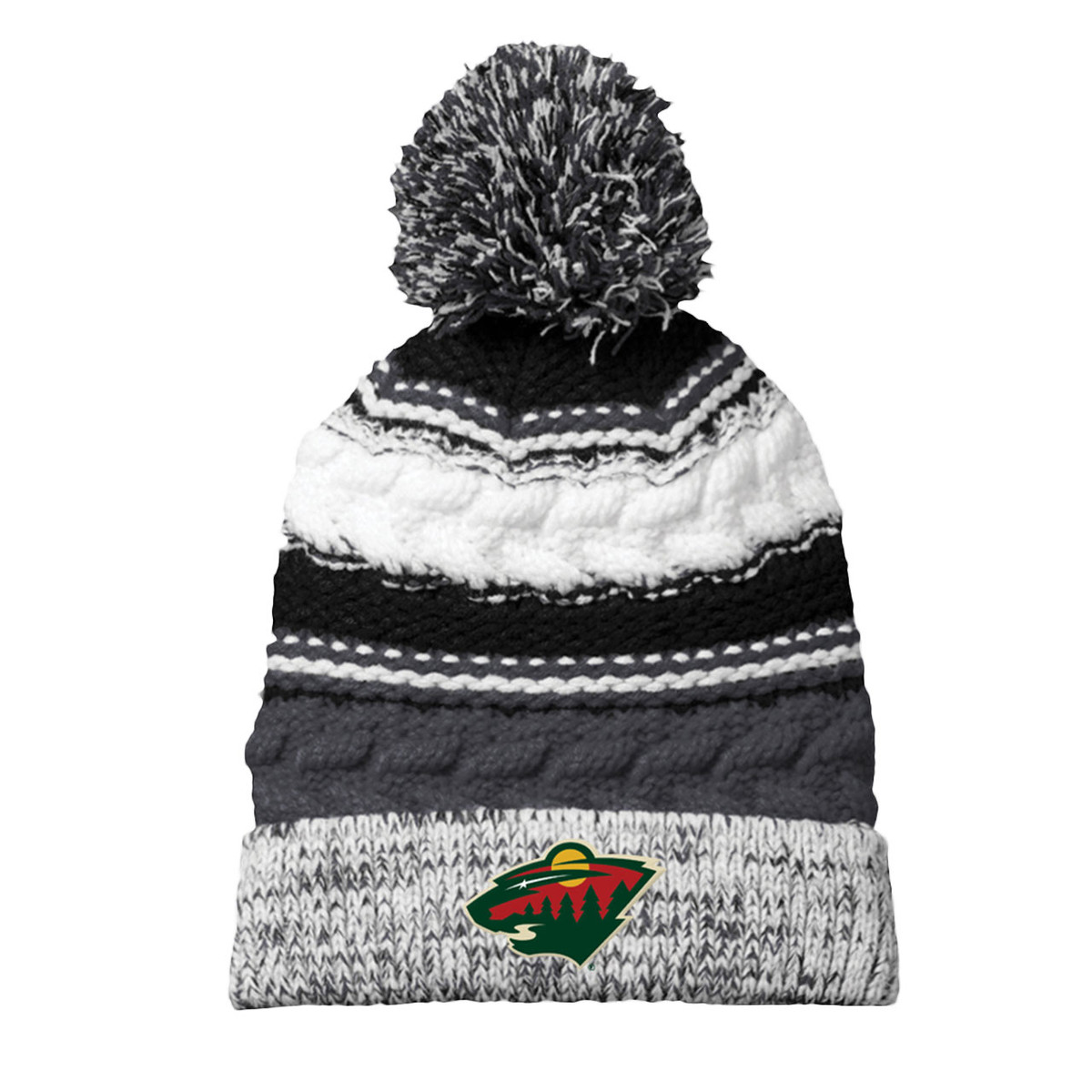 Minnesota Wild Grey Pom Knit Hat