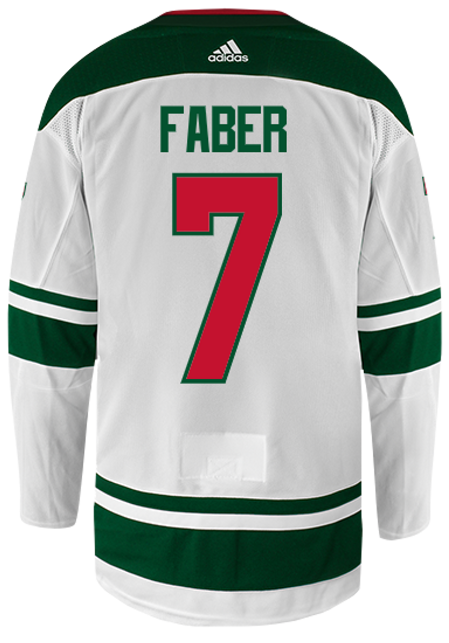 Road White adidas Authentic Brock Faber Jersey - Minnesota Wild