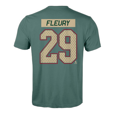 Green Youth Marc-Andre Fleury Minnesota Wild Backer Long Sleeve T