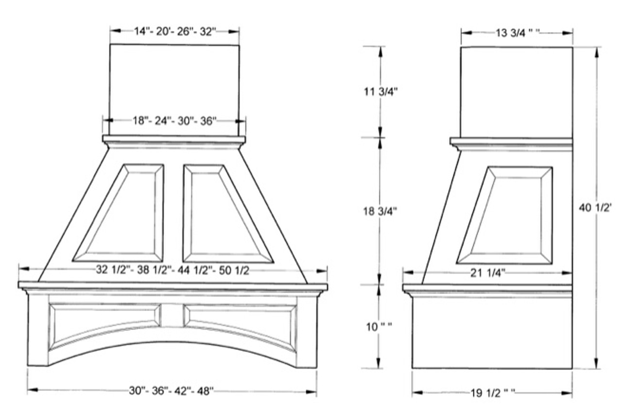 NWA Signature 30" Double Arched Panel Hood, Maple NWA-DWHRP02-30M