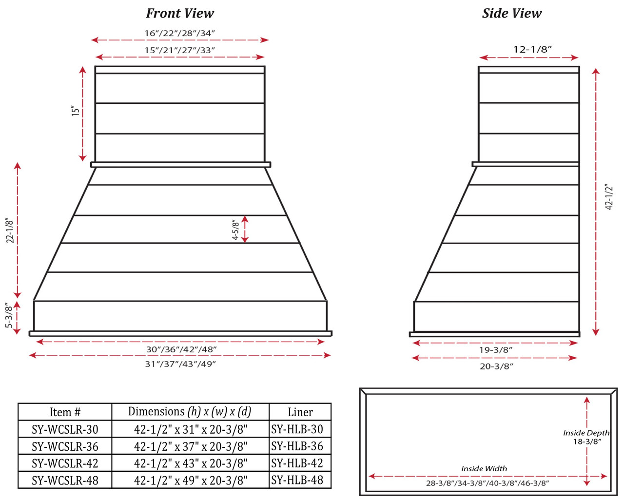 Castlewood 30" Rustic Shiplap Chimney Range Hood, White SY-WCSLR-30-WH