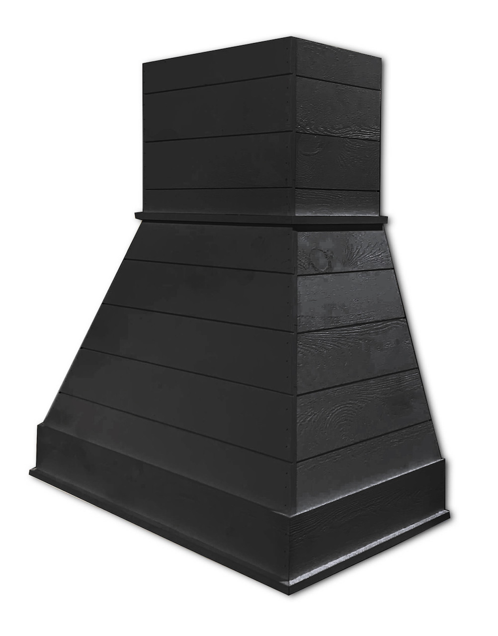 Castlewood 48" Rustic Shiplap Chimney Range Hood, Black SY-WCSLR-48-BK