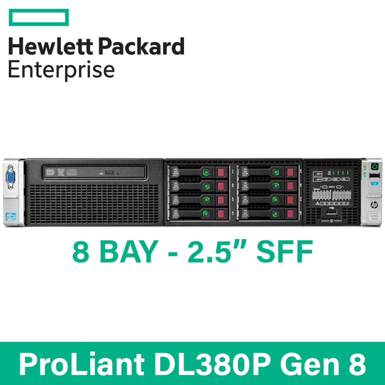 HP Proliant DL380p GEN8 Intel Xeon E5-2609 @ 2.40Ghz 8GB RAM 2U Rack Server G8