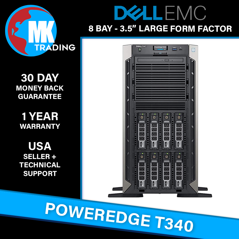 Dell PowerEdge T340 8B LFF Xeon E-2124 3.3GHz QC 16GB H330 4x HDD
