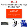 Elite Heat Transfer Media Computer Cut Heat Transfer Vinyl HTV - Individual Sheets - 12 x 20