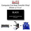 Elite Heat Transfer Media Computer Cut Heat Transfer Vinyl HTV - Individual Sheets - 12 x 20