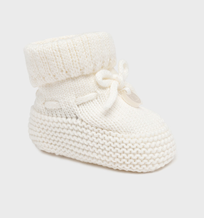 Mayoral Cream Knit Booties
