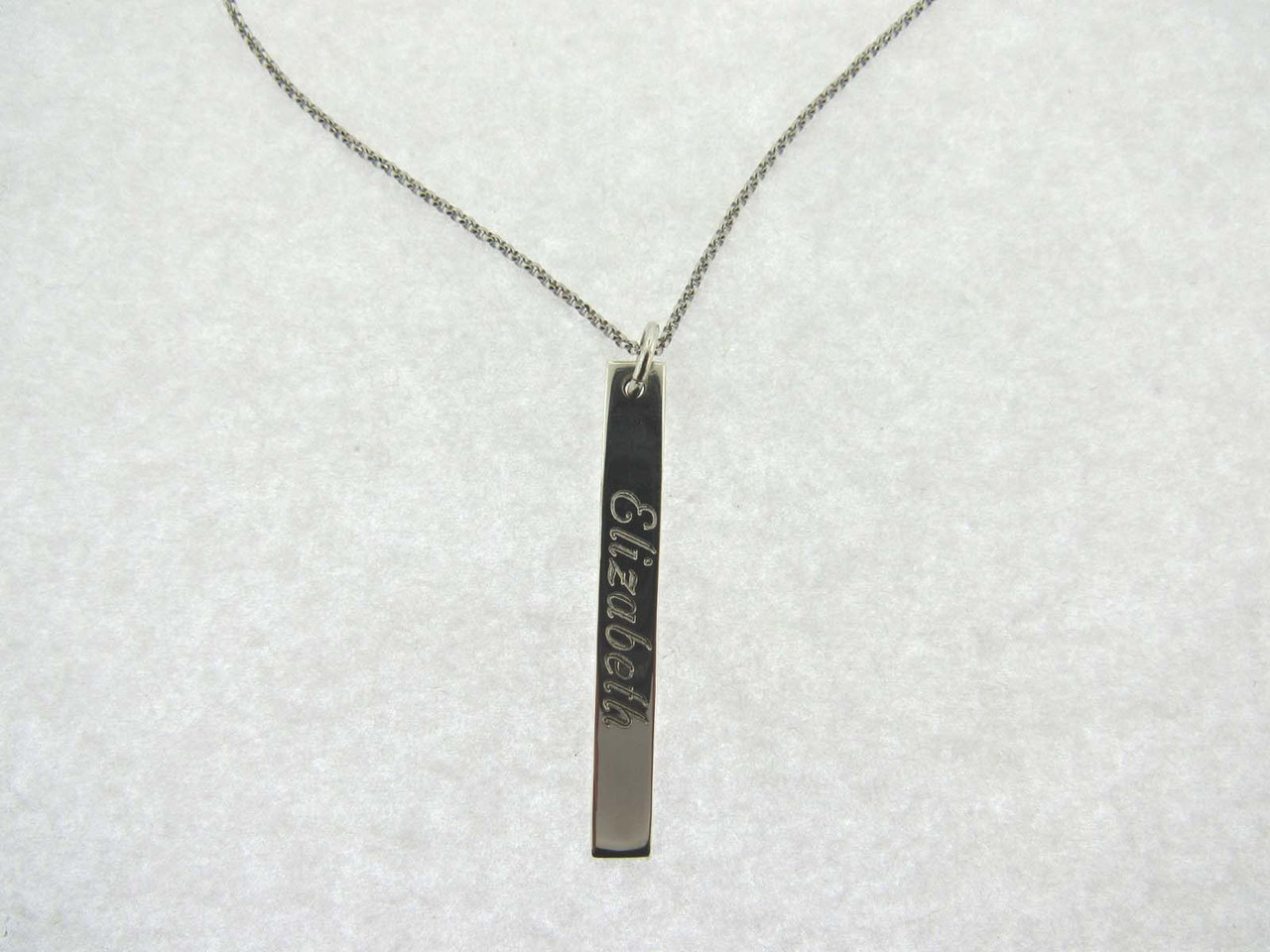 Buy NovGarden Sterling Silver Engraved Bar Personalized, Customized Name 4  Sided Vertical 3D Bar Pendant for Men at Amazon.in