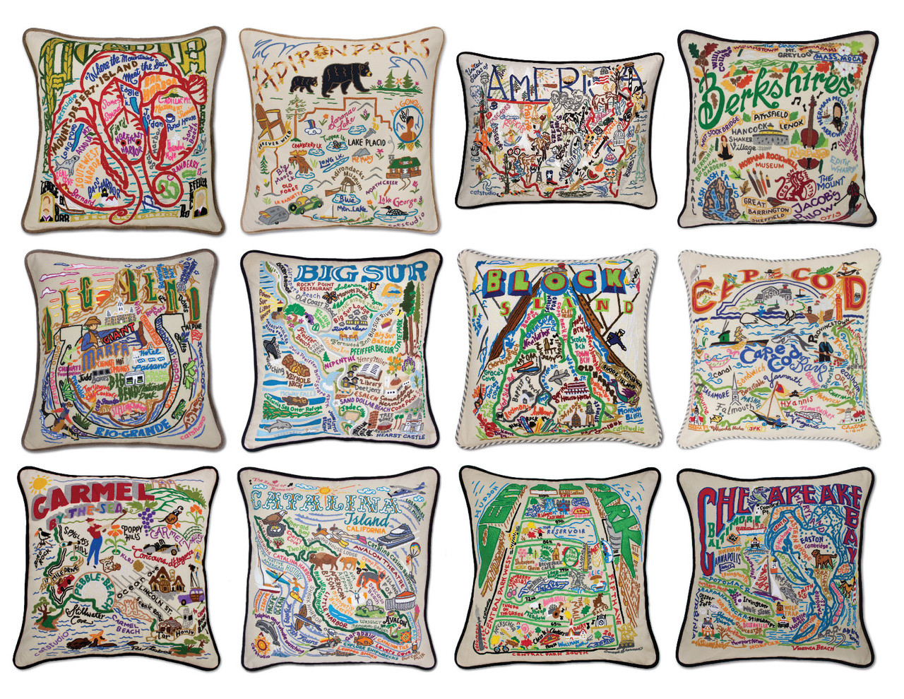 embroidered pillows