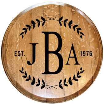 Monogrammed Barrel Head w/ Year