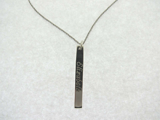 Personalized Unisex Laser Engraved 2D Bar Necklace - Customized Necklace -  Name Necklace - Valentine's Day Gift - Gift For Her - VivaGifts