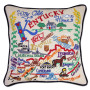 State of Kentucky Hand-Embroidered Pillow