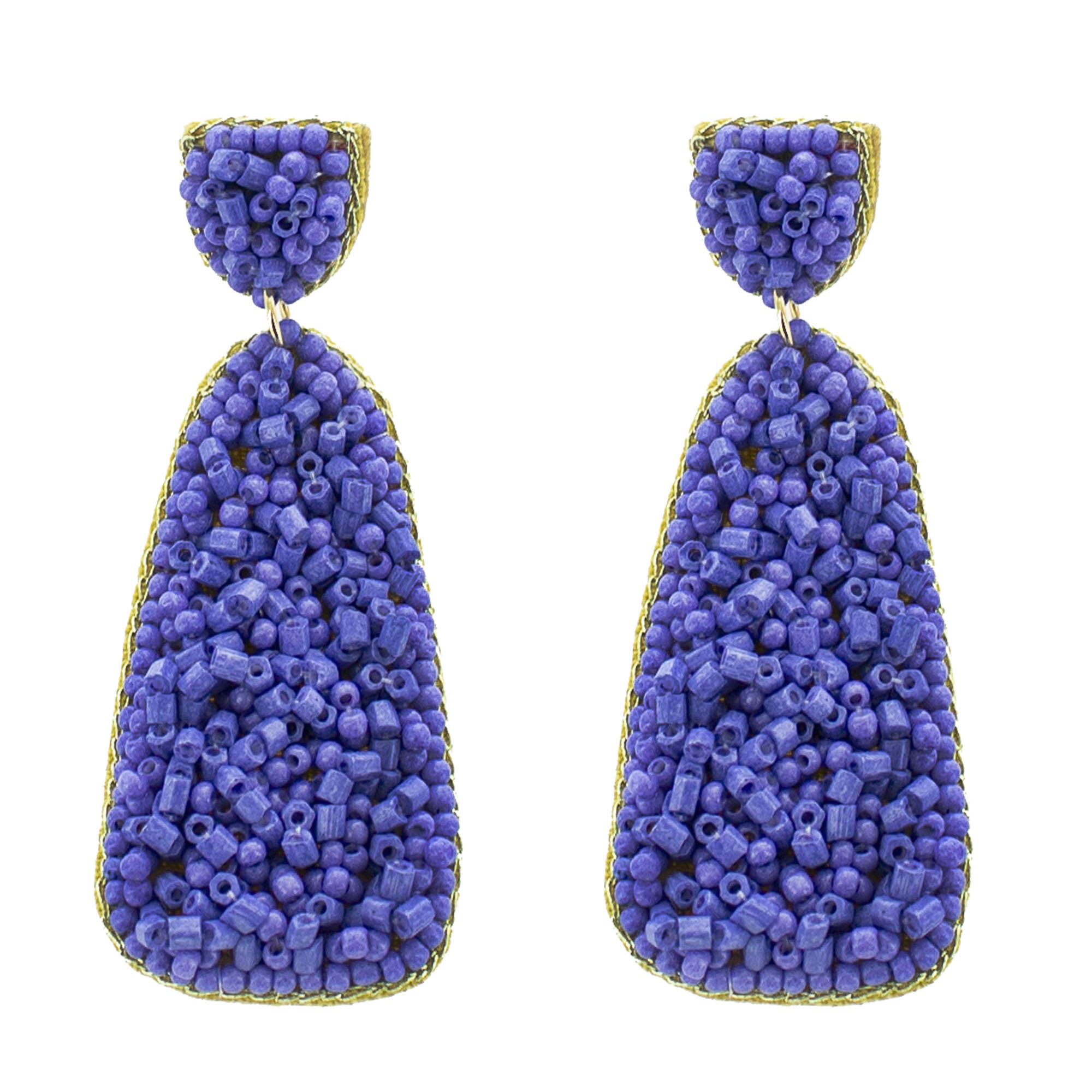 Mia Beaded Drop Earring in Periwinkle