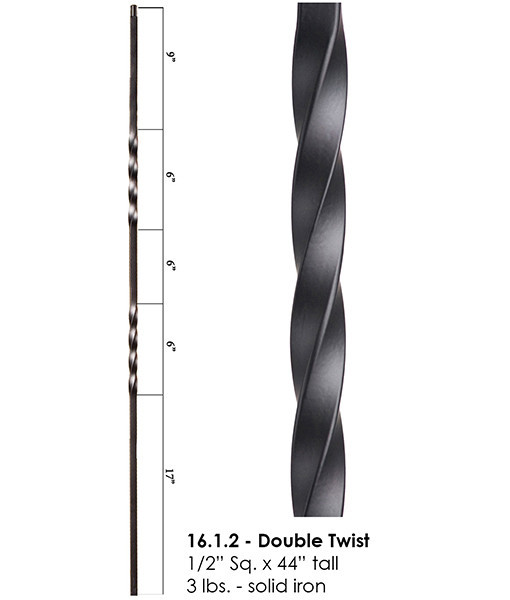 Double Twist 1/2" Iron Baluster