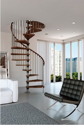 Interior Wood Spiral Staircase