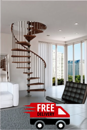 55" Spiral Staircase - Wood Steps