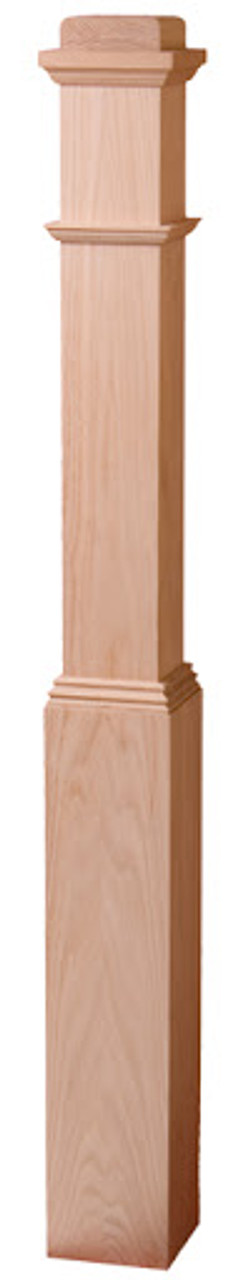 6-1/4 inch Base Box Newel, includes Flat and Pyramid Tops